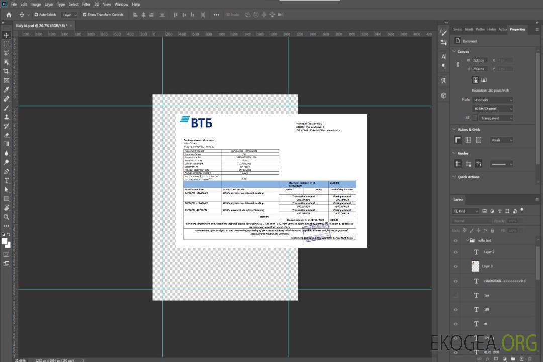 Modèle de relevé de preuve d'adresse de la banque VTB de Russie au format Word et PDF template Modèle de relevé de preuve d'adresse de la banque VTB de Russie au format Word et PDF template
